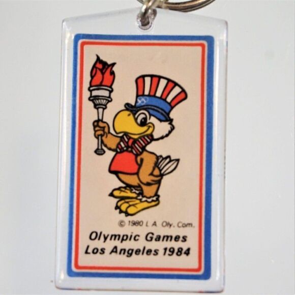 Vintage Keychain Sam the Olympic Eagle 1984 Los Angeles Olympic Games XXIII - Picture 1 of 3